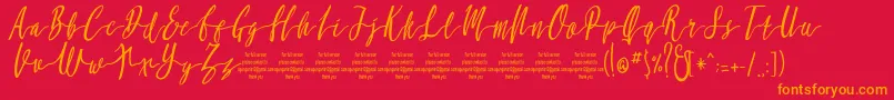 MollucaItalicFree Font – Orange Fonts on Red Background