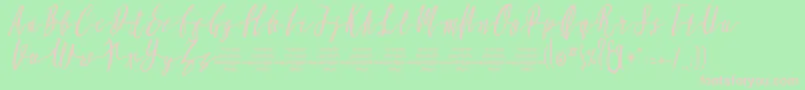 MollucaItalicFree Font – Pink Fonts on Green Background