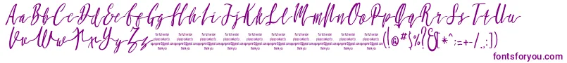 MollucaItalicFree-Schriftart – Violette Schriften auf weißem Hintergrund