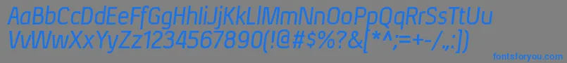 フォントXenurgItalic – 灰色の背景に青い文字