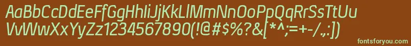 Fonte XenurgItalic – fontes verdes em um fundo marrom