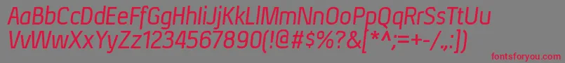 XenurgItalic Font – Red Fonts on Gray Background