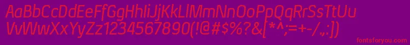 XenurgItalic Font – Red Fonts on Purple Background