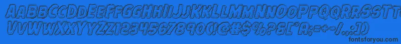 Terrorbabbleengraveital Font – Black Fonts on Blue Background