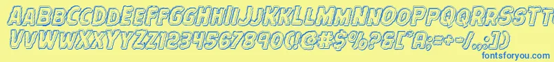 Terrorbabbleengraveital Font – Blue Fonts on Yellow Background