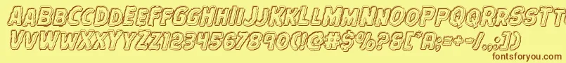 More about Terrorbabbleengraveital Font Terrorbabbleengraveital Font – Brown Fonts on Yellow Background