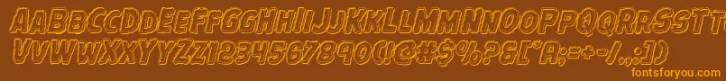 Terrorbabbleengraveital Font – Orange Fonts on Brown Background