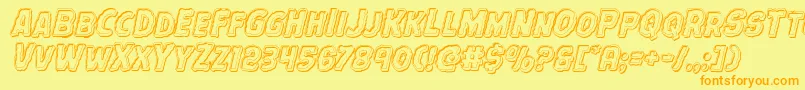 Terrorbabbleengraveital Font – Orange Fonts on Yellow Background