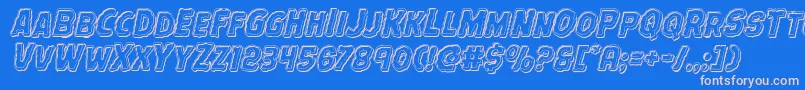 Terrorbabbleengraveital Font – Pink Fonts on Blue Background