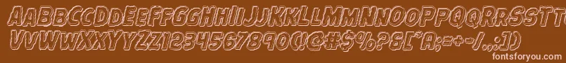 フォントTerrorbabbleengraveital – 茶色の背景にピンクのフォント