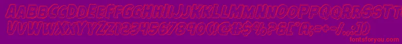 Fonte Terrorbabbleengraveital – fontes vermelhas em um fundo violeta
