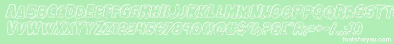 Terrorbabbleengraveital-Schriftart – Weiße Schriften auf grünem Hintergrund