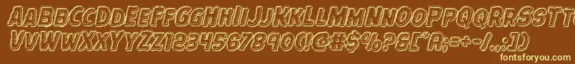 Terrorbabbleengraveital Font – Yellow Fonts on Brown Background