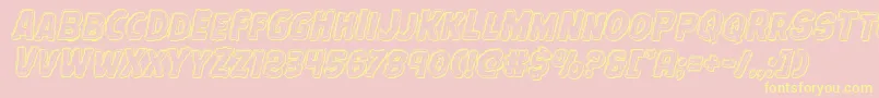 Terrorbabbleengraveital-Schriftart – Gelbe Schriften auf rosa Hintergrund