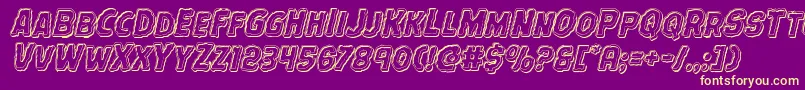 Terrorbabbleengraveital Font – Yellow Fonts on Purple Background