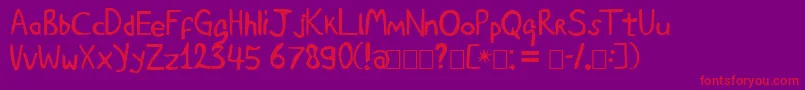 GoedemorgenLucAs Font – Red Fonts on Purple Background