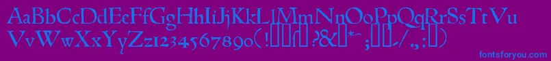 フォント1543humaneJenson – 紫色の背景に青い文字