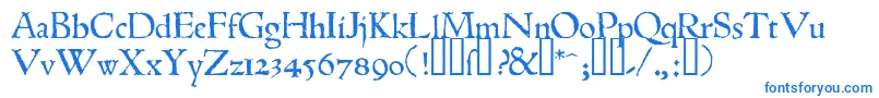 フォント1543humaneJenson – 白い背景に青い文字