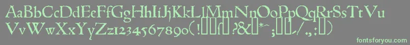 フォント1543humaneJenson – 灰色の背景に緑のフォント