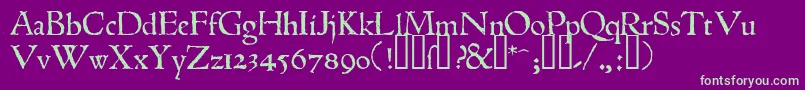 1543humaneJenson-fontti – vihreät fontit violetilla taustalla