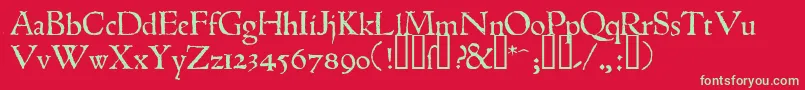 フォント1543humaneJenson – 赤い背景に緑の文字