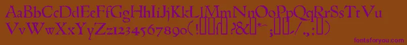 1543humaneJenson-fontti – violetit fontit ruskealla taustalla