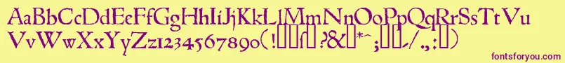 フォント1543humaneJenson – 紫色のフォント、黄色の背景