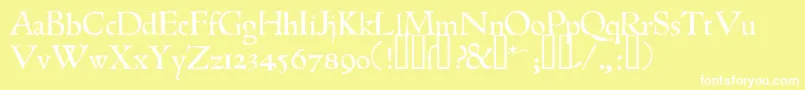Шрифт 1543humaneJenson – белые шрифты на жёлтом фоне