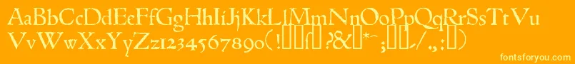 1543humaneJenson-Schriftart – Gelbe Schriften auf orangefarbenem Hintergrund
