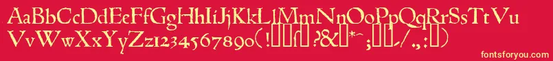 1543humaneJenson-fontti – keltaiset fontit punaisella taustalla