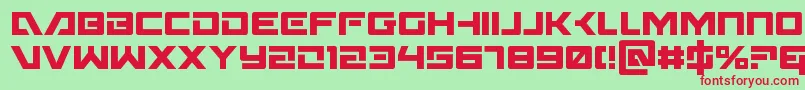 Wildcard31cond Font – Red Fonts on Green Background