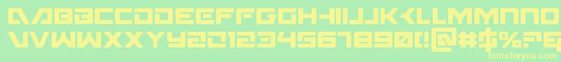 Fonte Wildcard31cond – fontes amarelas em um fundo verde