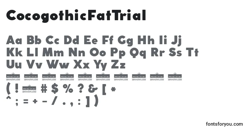 Schriftart CocogothicFatTrial – Alphabet, Zahlen, spezielle Symbole