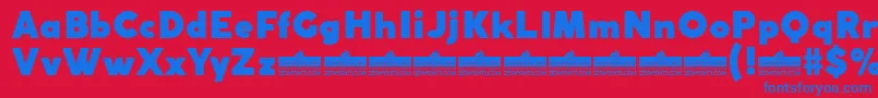 Fonte CocogothicFatTrial – fontes azuis em um fundo vermelho