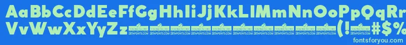 CocogothicFatTrial Font – Green Fonts on Blue Background