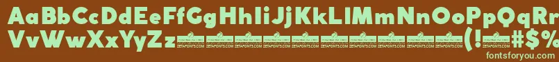 CocogothicFatTrial-fontti – vihreät fontit ruskealla taustalla