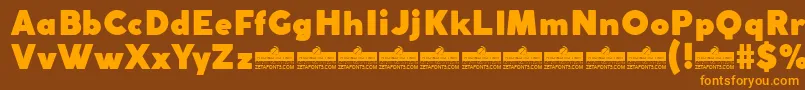 CocogothicFatTrial Font – Orange Fonts on Brown Background