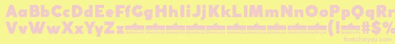 CocogothicFatTrial-fontti – vaaleanpunaiset fontit keltaisella taustalla