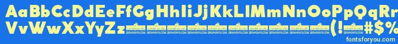 CocogothicFatTrial Font – Yellow Fonts on Blue Background