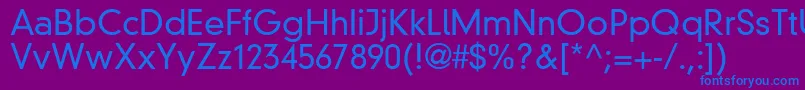 Din30640NeuzeitGroteskLtLight Font – Blue Fonts on Purple Background