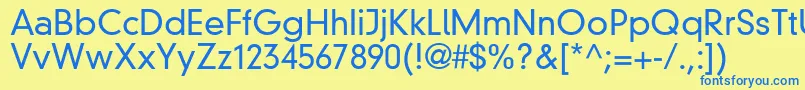 Din30640NeuzeitGroteskLtLight Font – Blue Fonts on Yellow Background