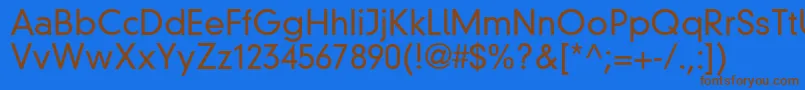 Din30640NeuzeitGroteskLtLight Font – Brown Fonts on Blue Background