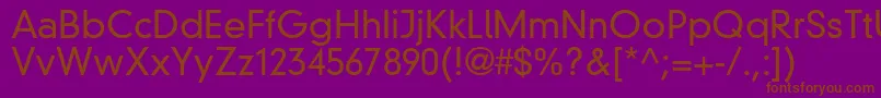 Din30640NeuzeitGroteskLtLight Font – Brown Fonts on Purple Background