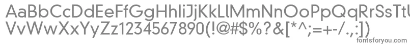 Din30640NeuzeitGroteskLtLight-fontti – harmaat kirjasimet valkoisella taustalla