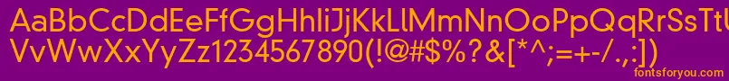 Czcionka Din30640NeuzeitGroteskLtLight – pomarańczowe czcionki na fioletowym tle