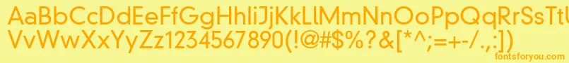 Din30640NeuzeitGroteskLtLight Font – Orange Fonts on Yellow Background