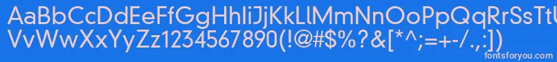 Din30640NeuzeitGroteskLtLight Font – Pink Fonts on Blue Background