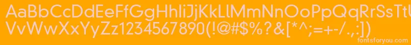 Din30640NeuzeitGroteskLtLight Font – Pink Fonts on Orange Background