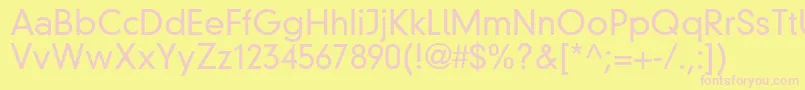 Din30640NeuzeitGroteskLtLight Font – Pink Fonts on Yellow Background