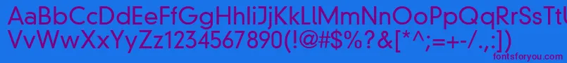 Din30640NeuzeitGroteskLtLight Font – Purple Fonts on Blue Background